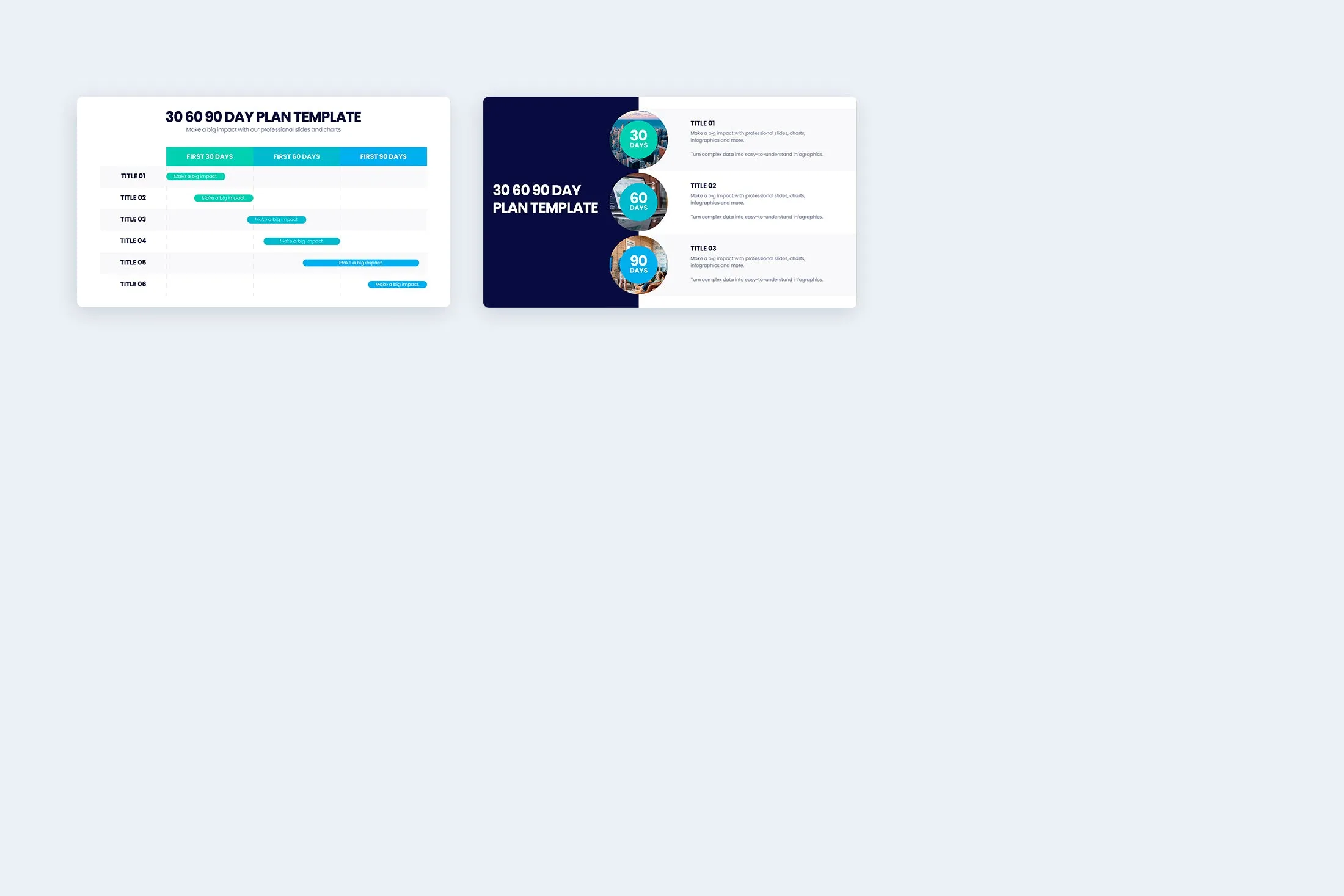 30 60 90 Day Plan Powerpoint Infographic Template