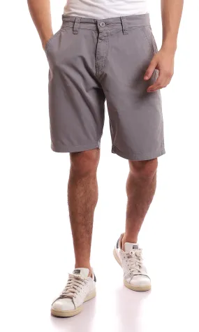 95049 Side Pockets Medium Grey Solid Shorts