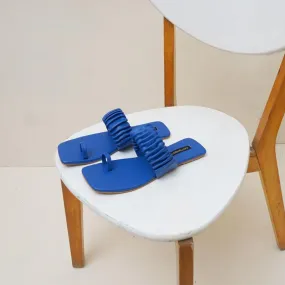 Aloha Ruffle Slides (Blue)