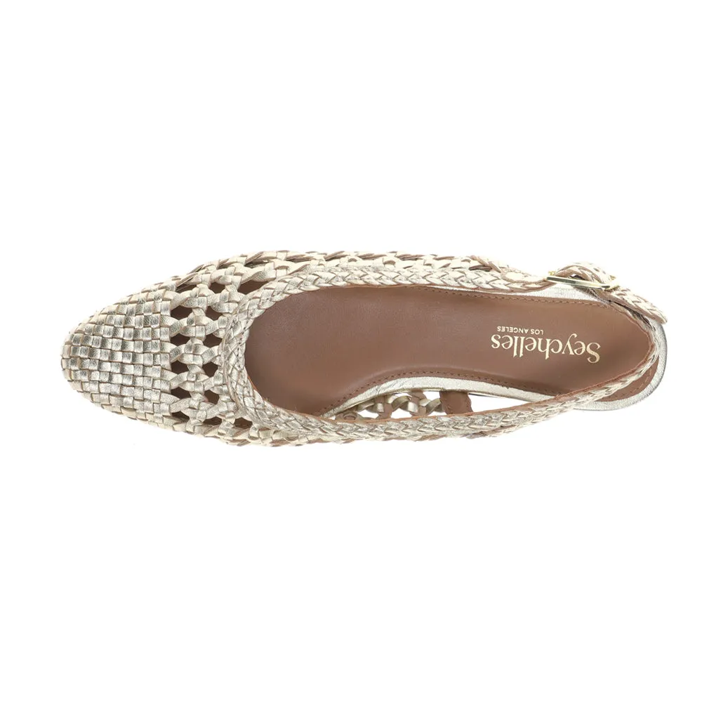 Avalon Metallic Woven Leather Slingback Flats