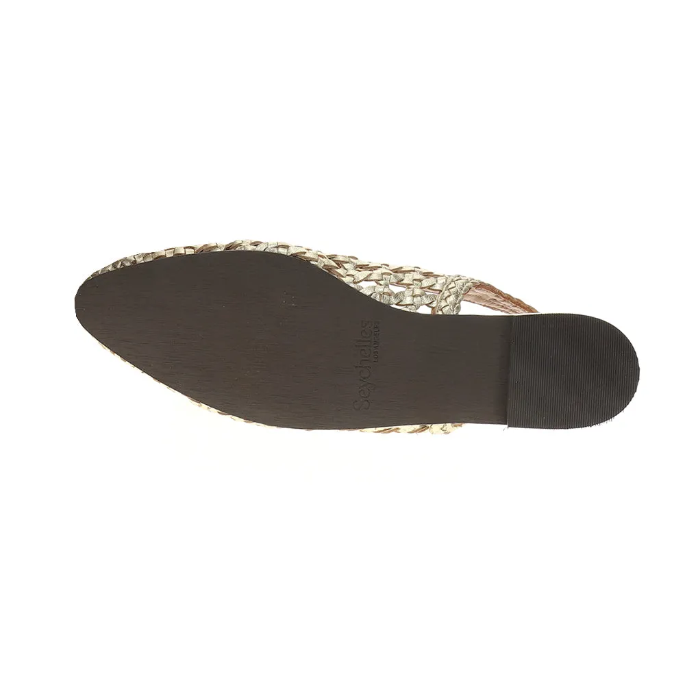 Avalon Metallic Woven Leather Slingback Flats