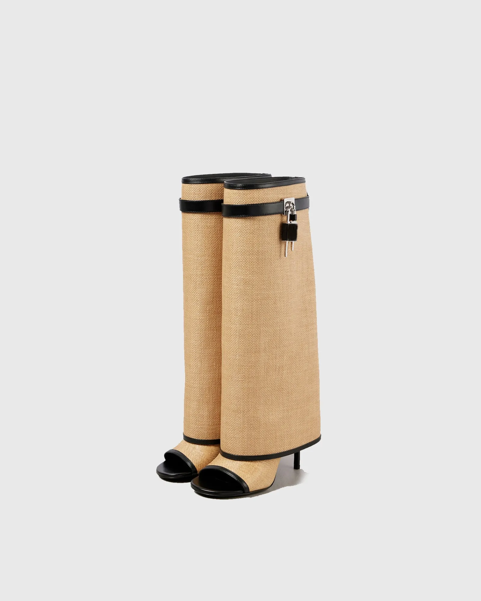 Bionda Buckle Woven Knee High Boots