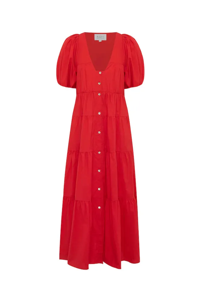 Bird & Knoll Cecci Dress - Tomato