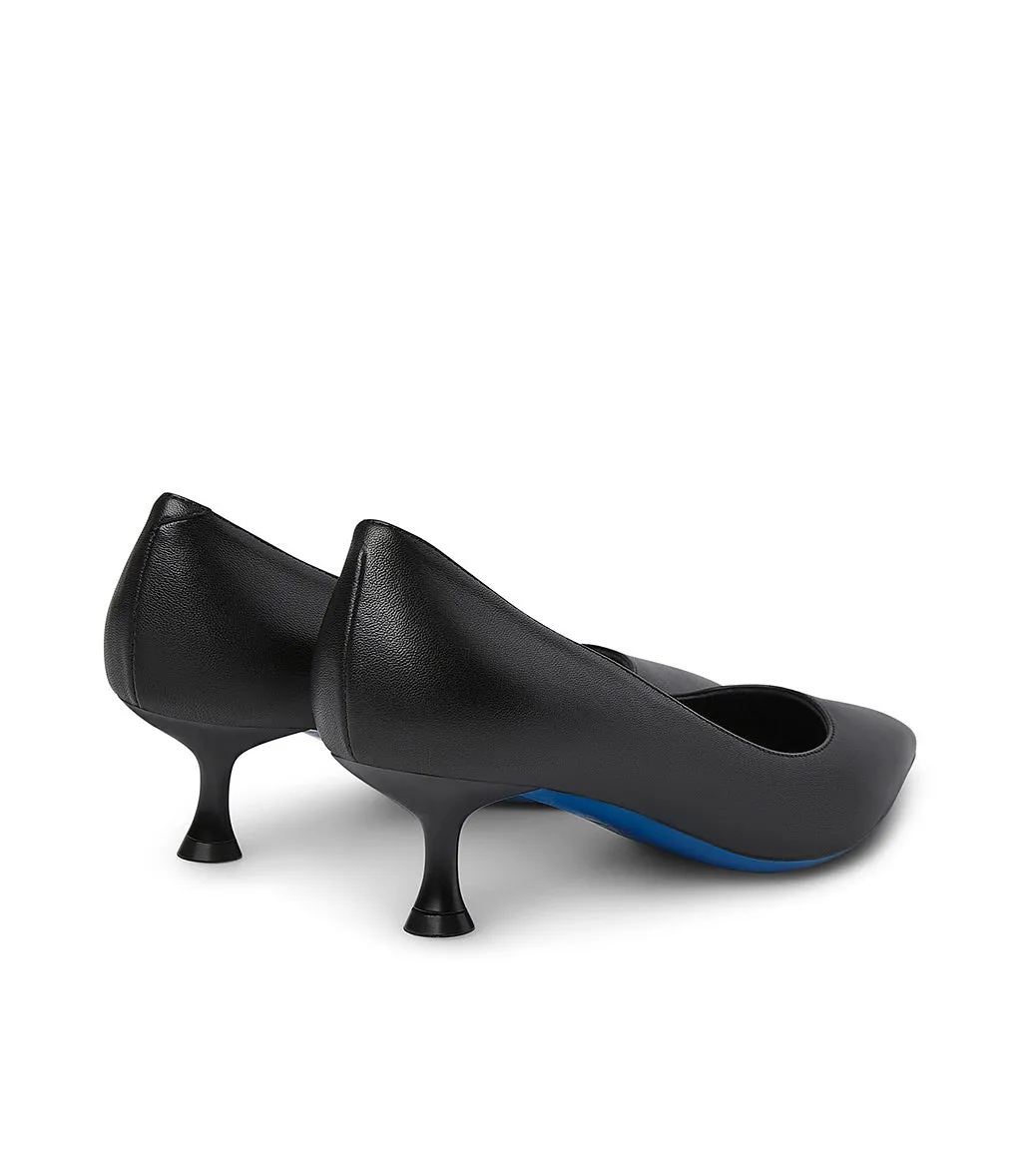 Black nappa leather pumps