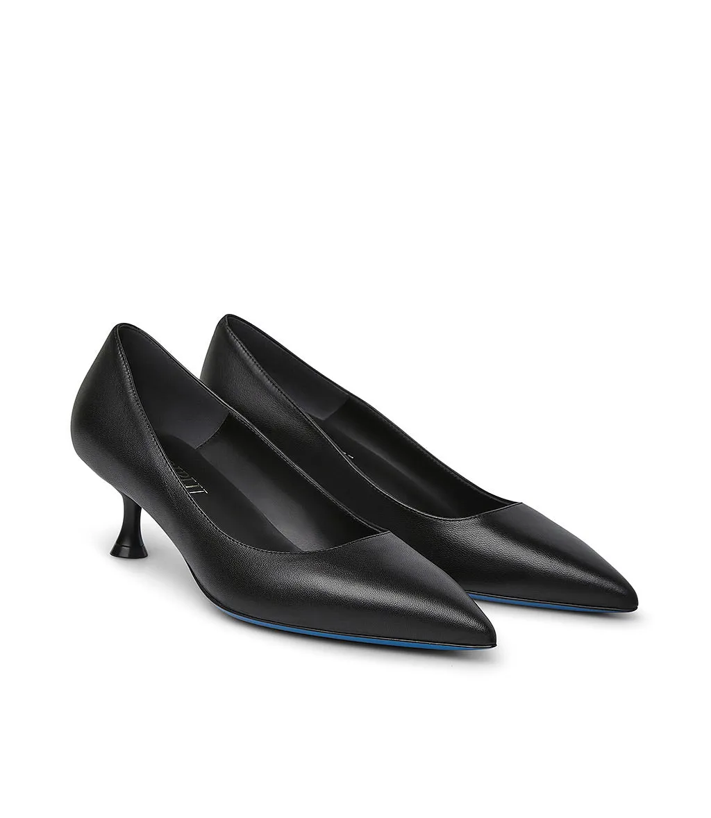 Black nappa leather pumps