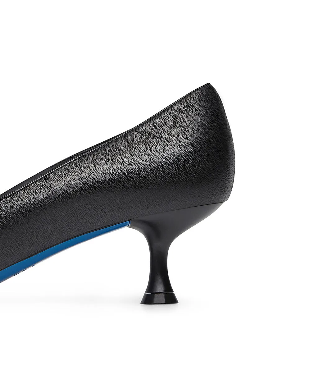 Black nappa leather pumps