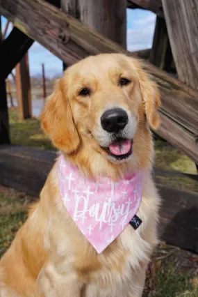 Crosses On Pink Dog Bandana