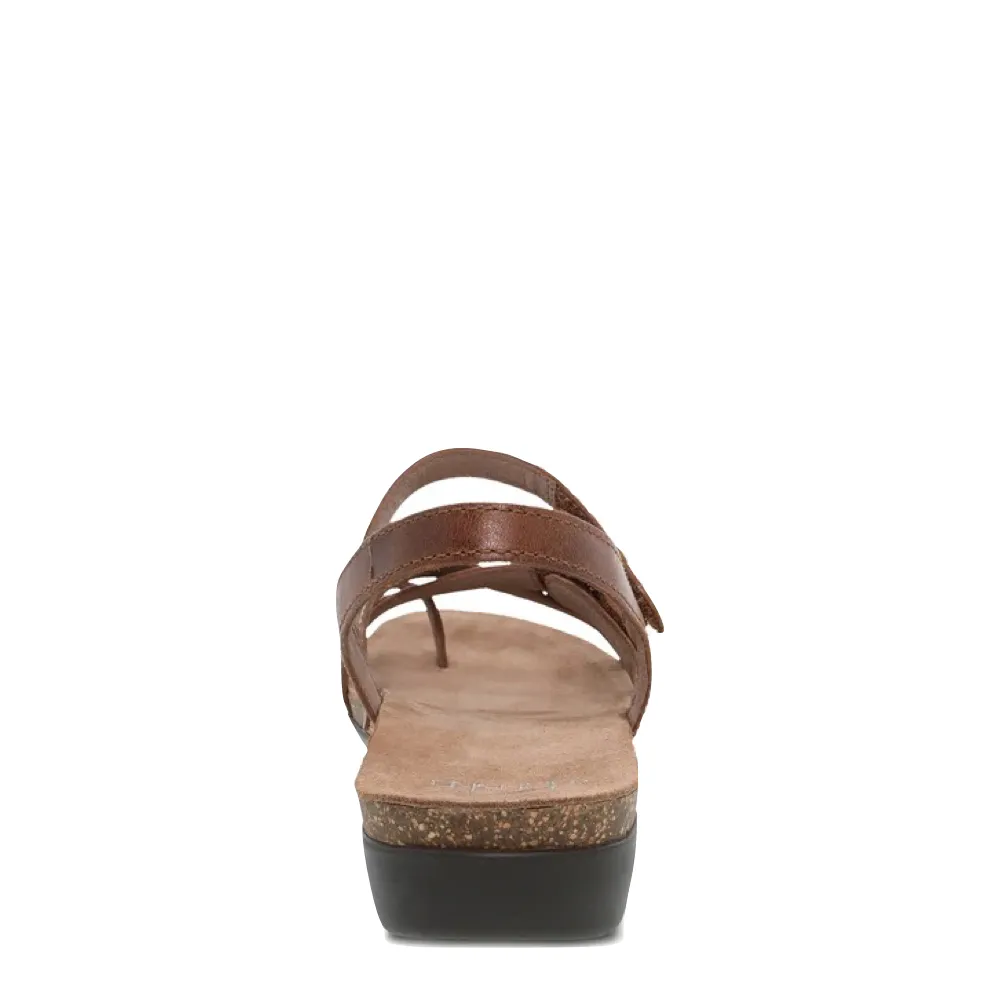 Dansko Women's Roslyn Strappy Leather Sandal in Tan Waxy