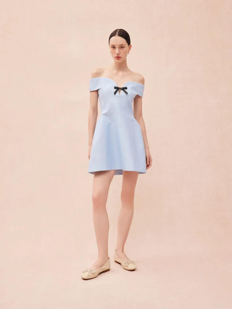 Daphne Diamante Embellished Bow Flats