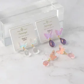 Delicate Butterfly and Drop Invisible Clip Ons