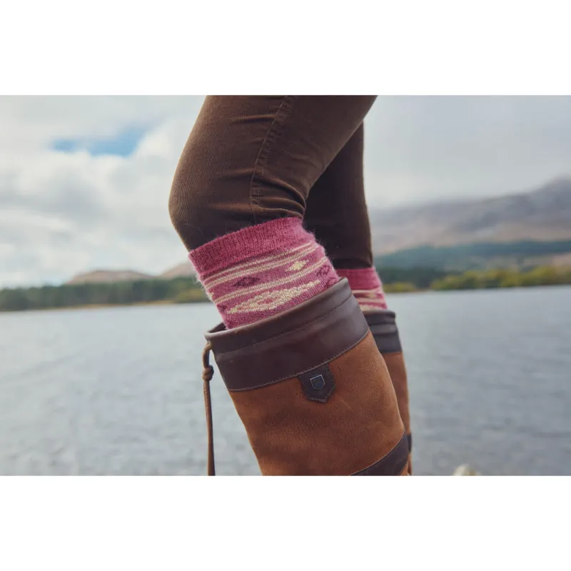 Dubarry Rolestown Fairisle Ladies Alpaca Boot Socks - Clover