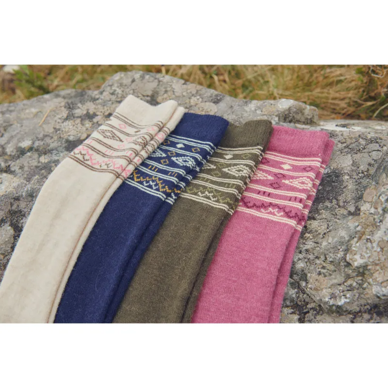Dubarry Rolestown Fairisle Ladies Alpaca Boot Socks - Clover