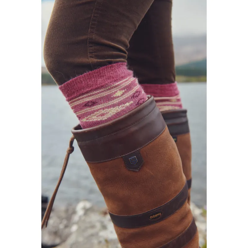 Dubarry Rolestown Fairisle Ladies Alpaca Boot Socks - Clover