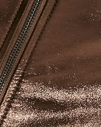 Elodie Upcycled Leather Skirt | Bronze