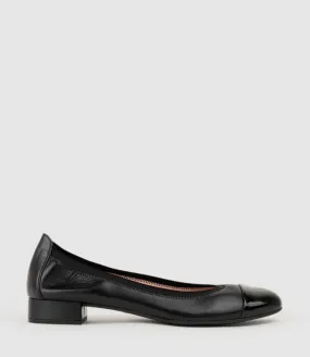 ELSIE Cap Toe Elastic Throat Ballet in Black