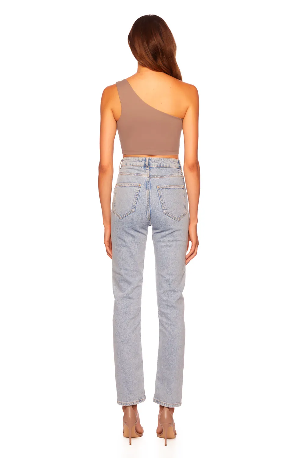 essential one shoulder crop top