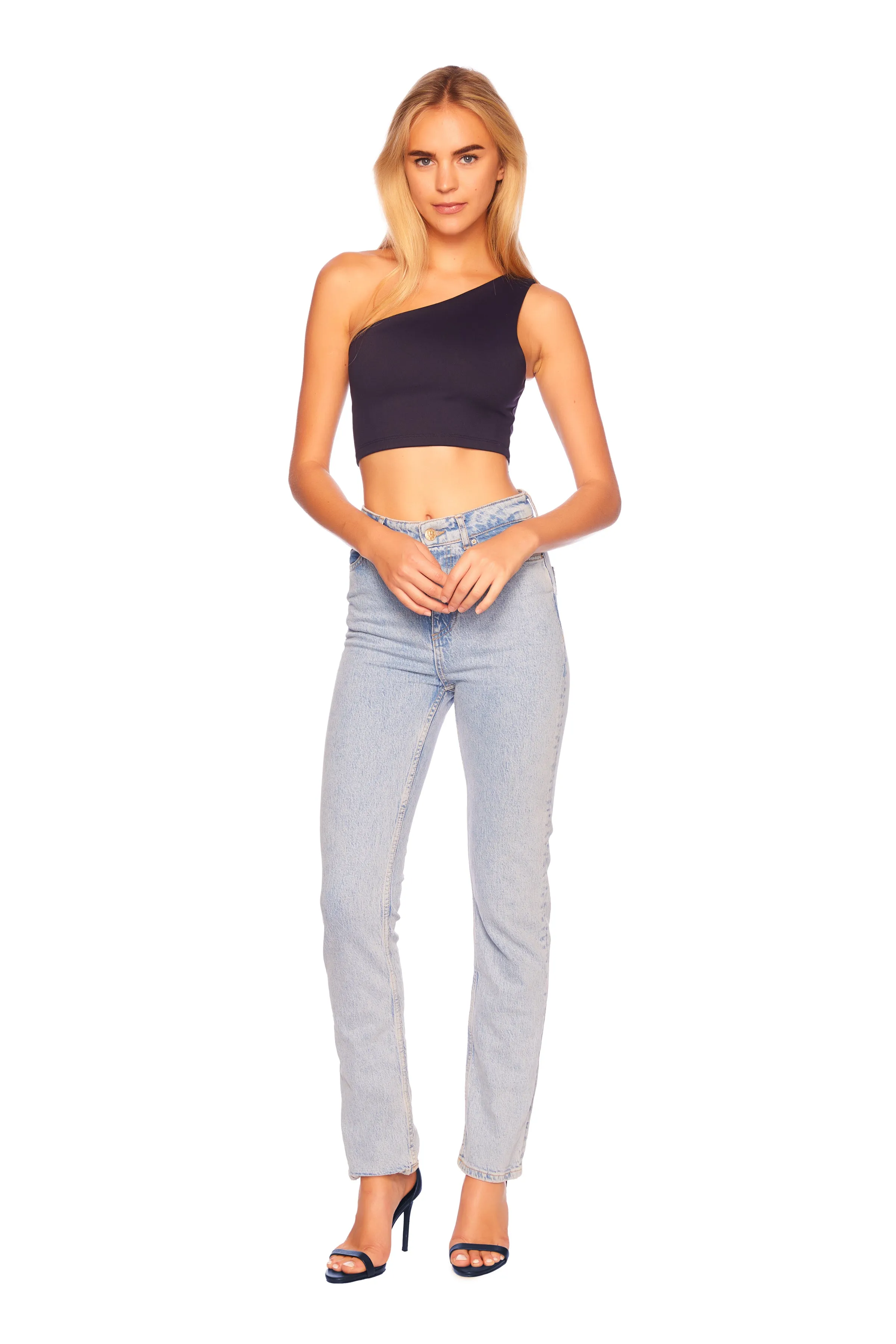 essential one shoulder crop top
