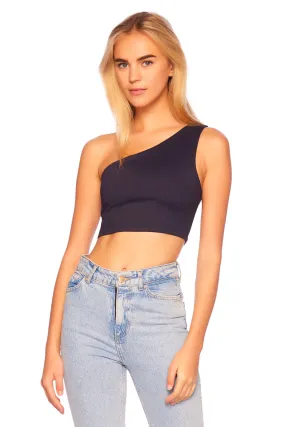 essential one shoulder crop top