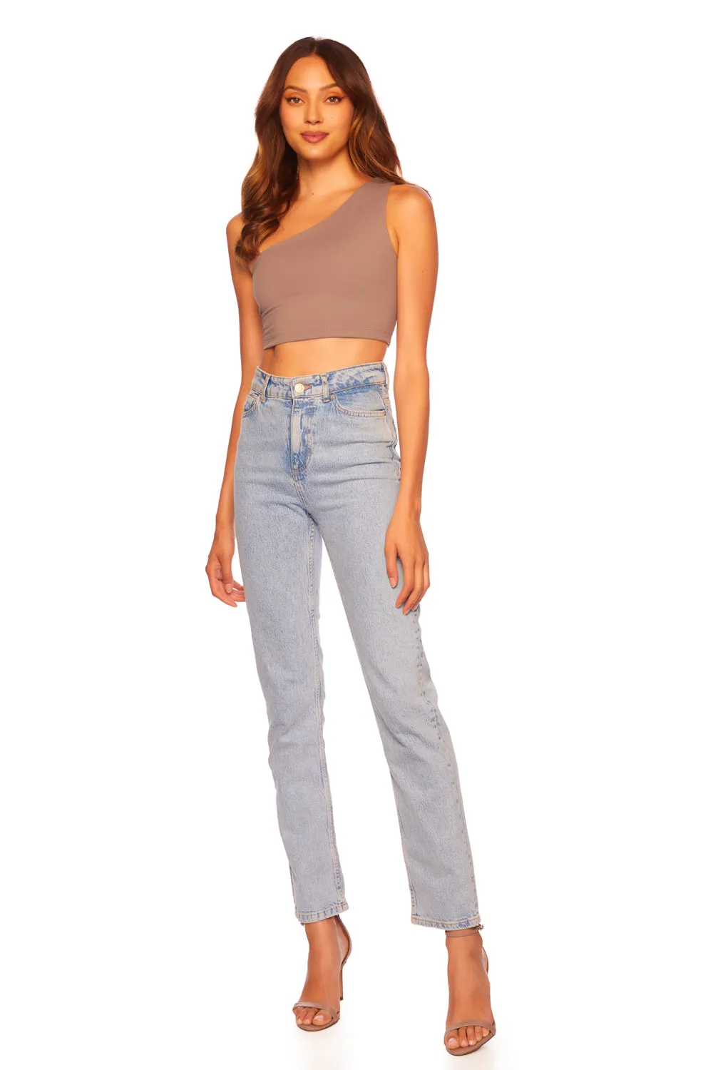 essential one shoulder crop top