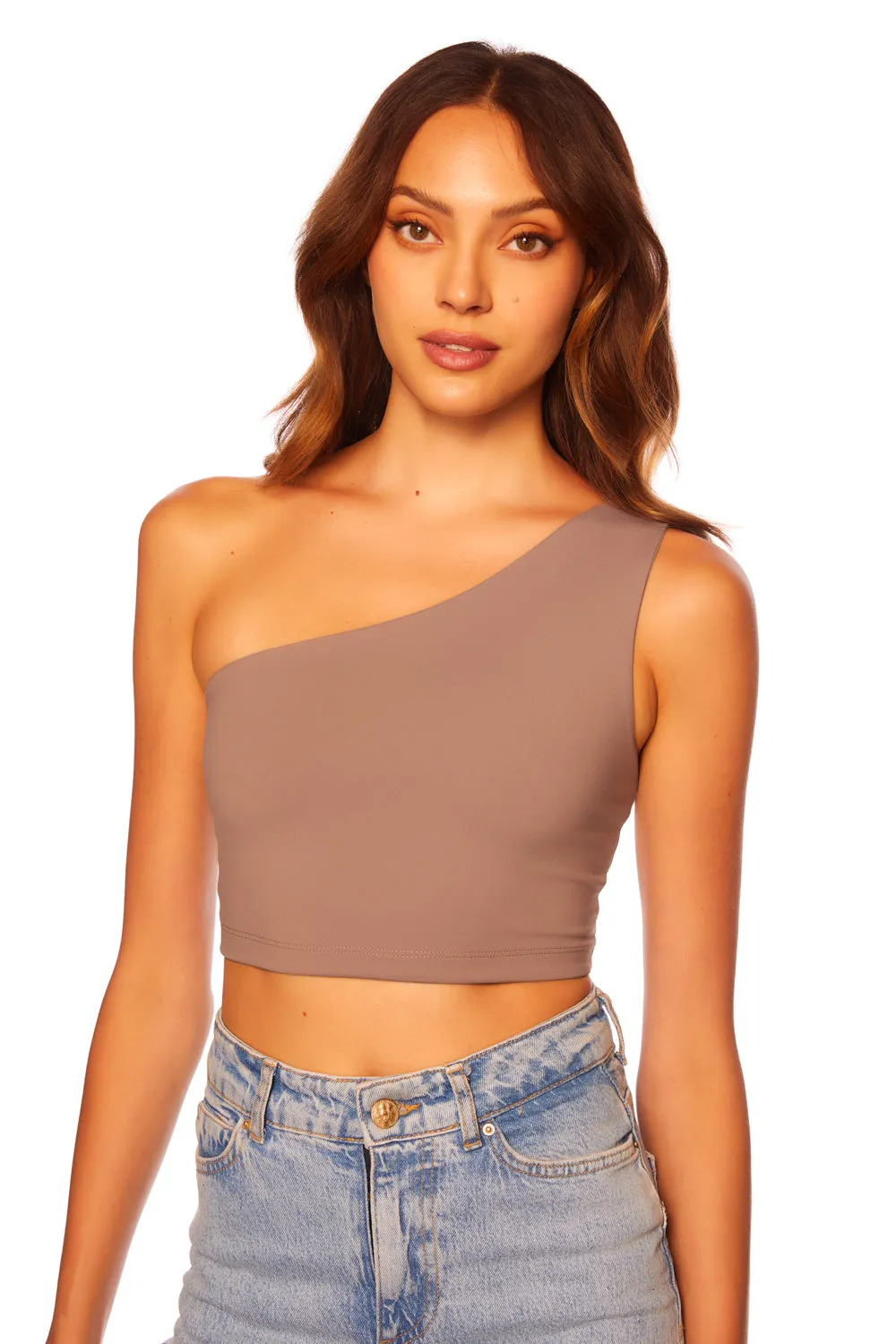 essential one shoulder crop top