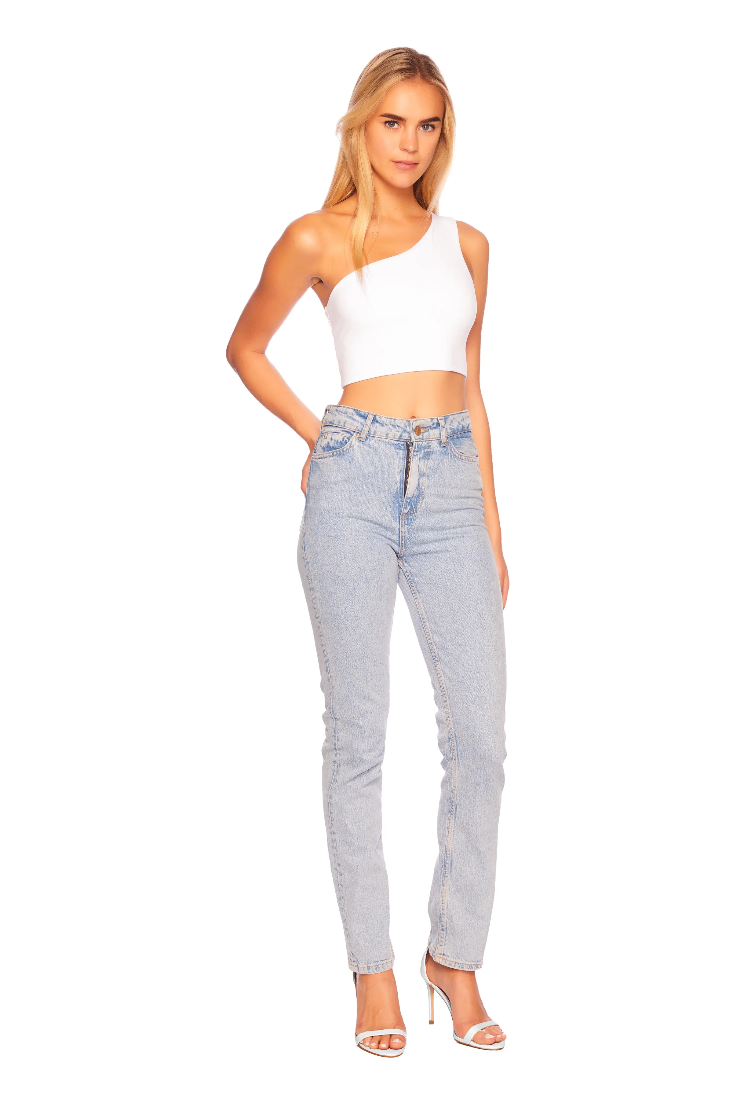 essential one shoulder crop top