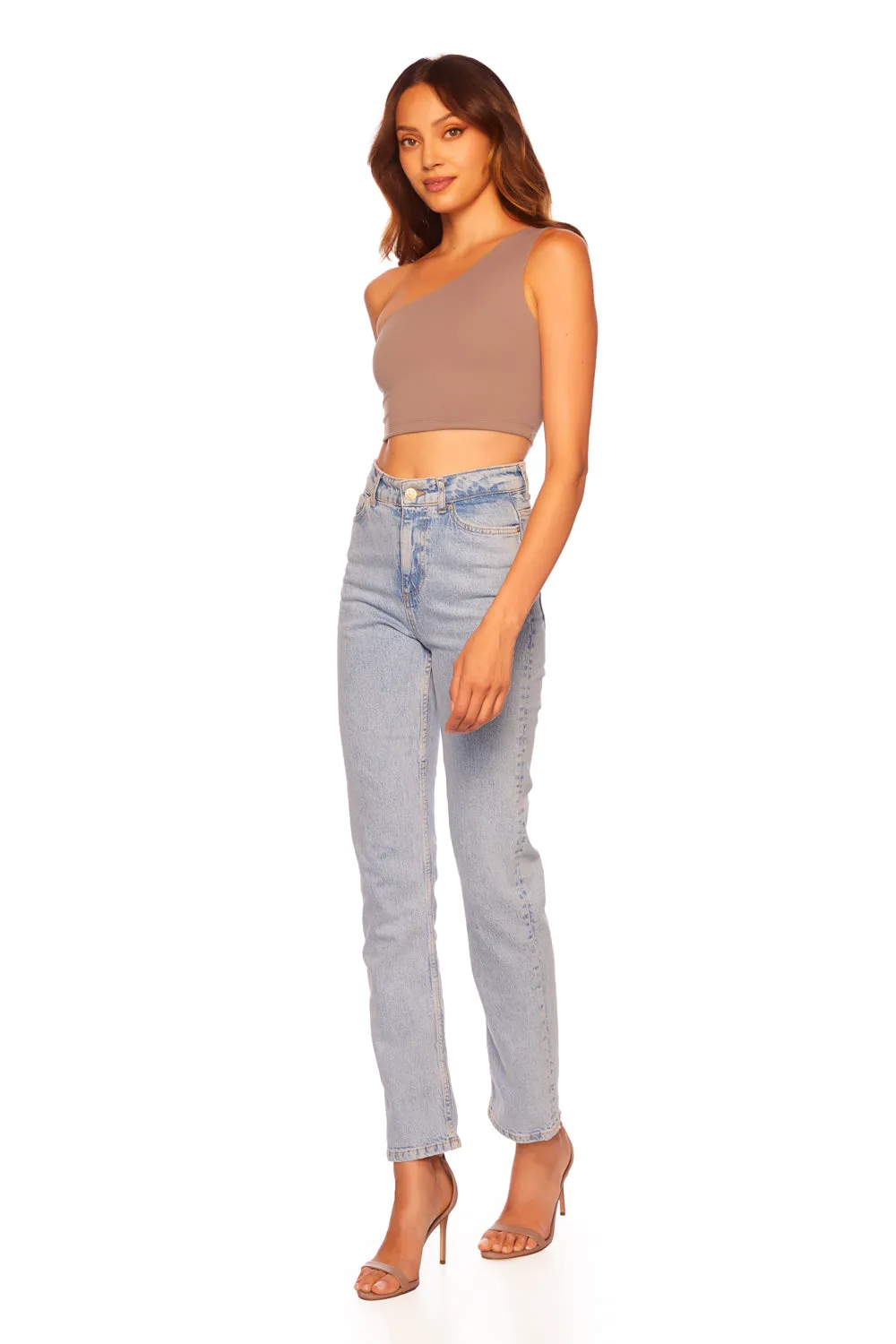 essential one shoulder crop top