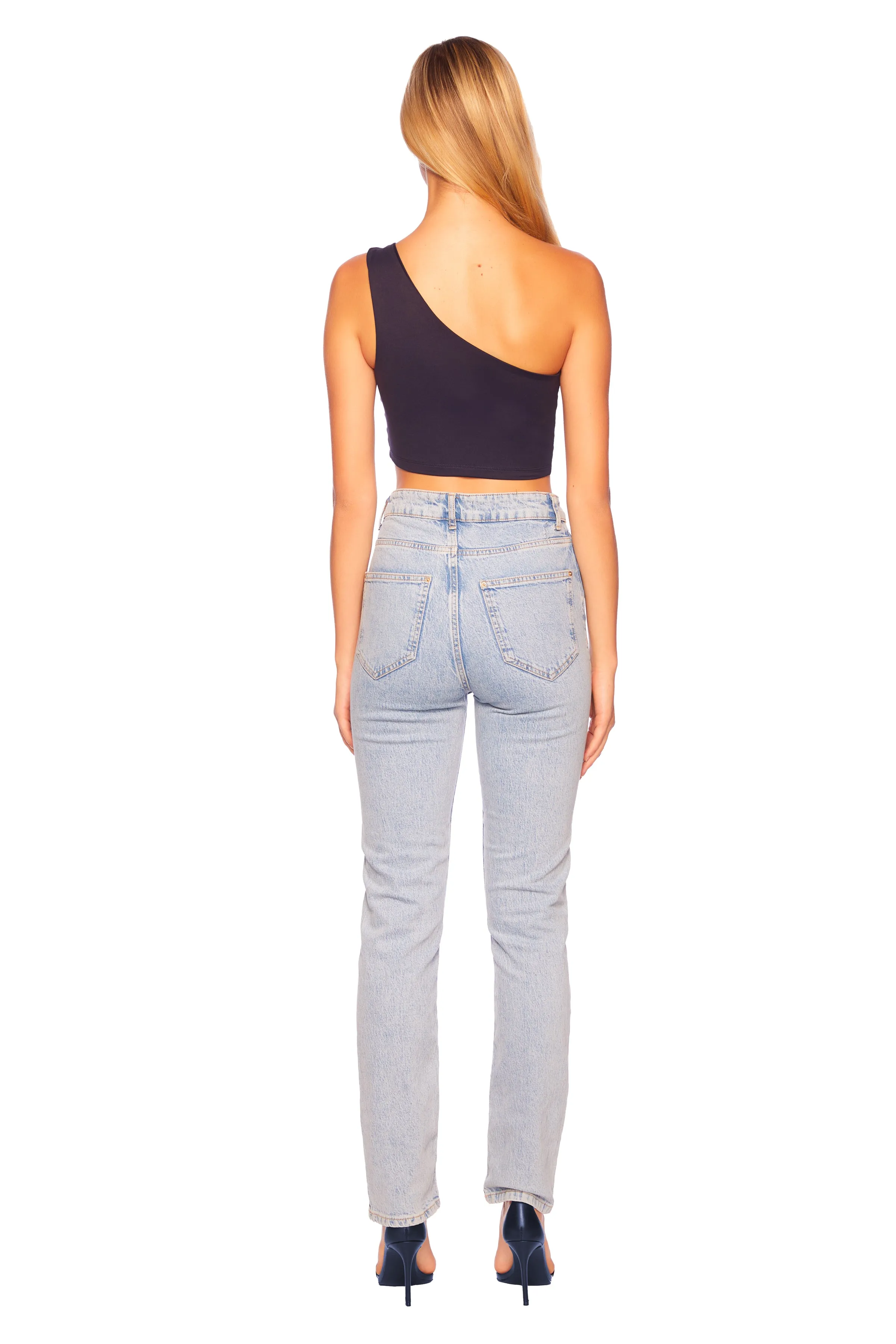 essential one shoulder crop top