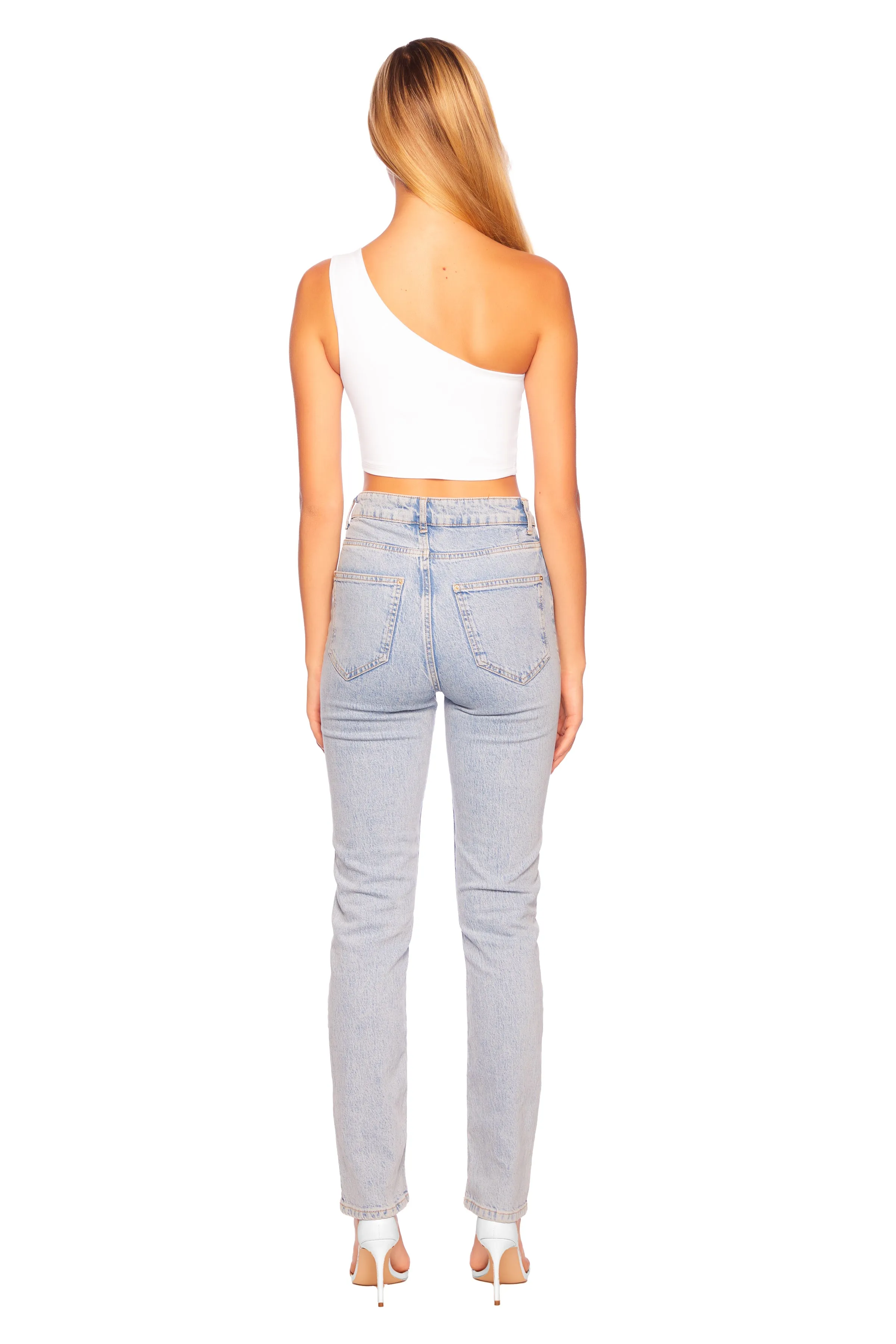 essential one shoulder crop top