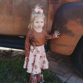 Gambler Cowgirl Leather Fringe Dress Toddler (2T-5T)