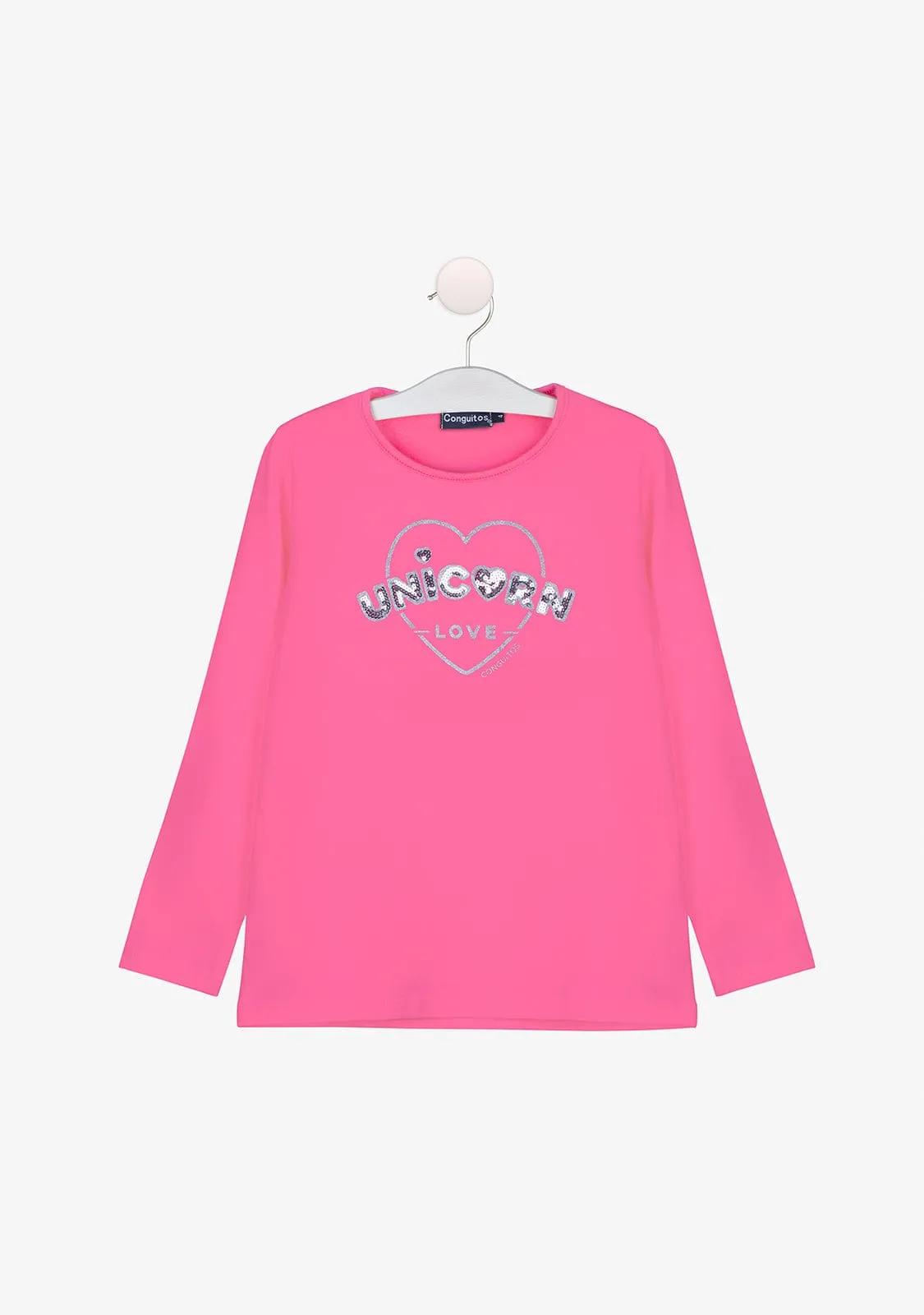 Girl's Unicorn Love Fuchsia Shirt
