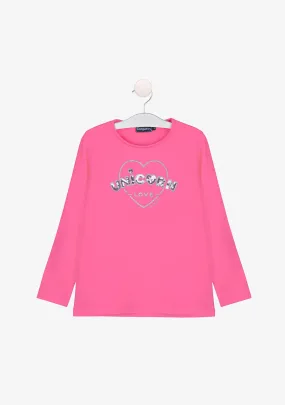 Girl's Unicorn Love Fuchsia Shirt