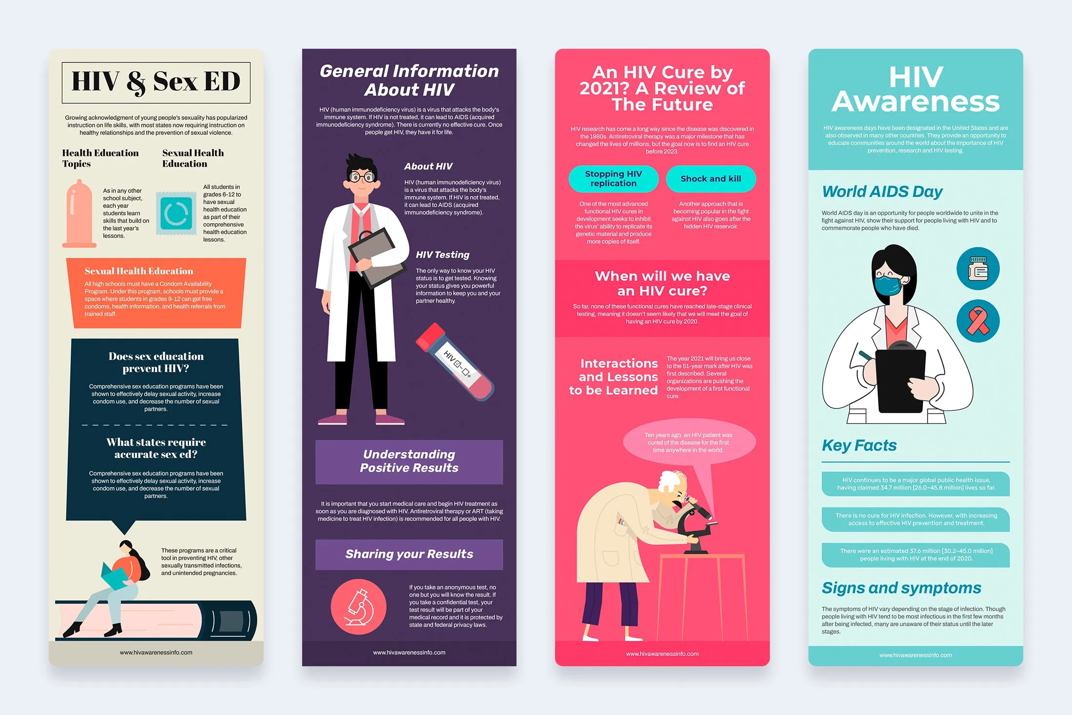 HIV Awareness Vertical Infographics Templates