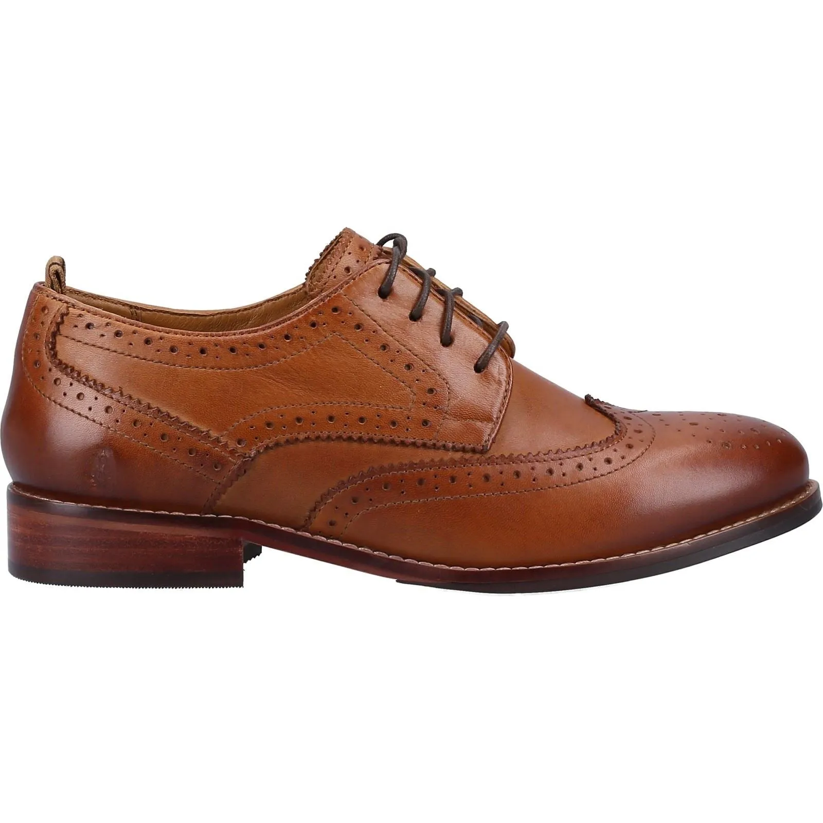 Hush Puppies Natalia Leather Women's Tan Brogues Shoes