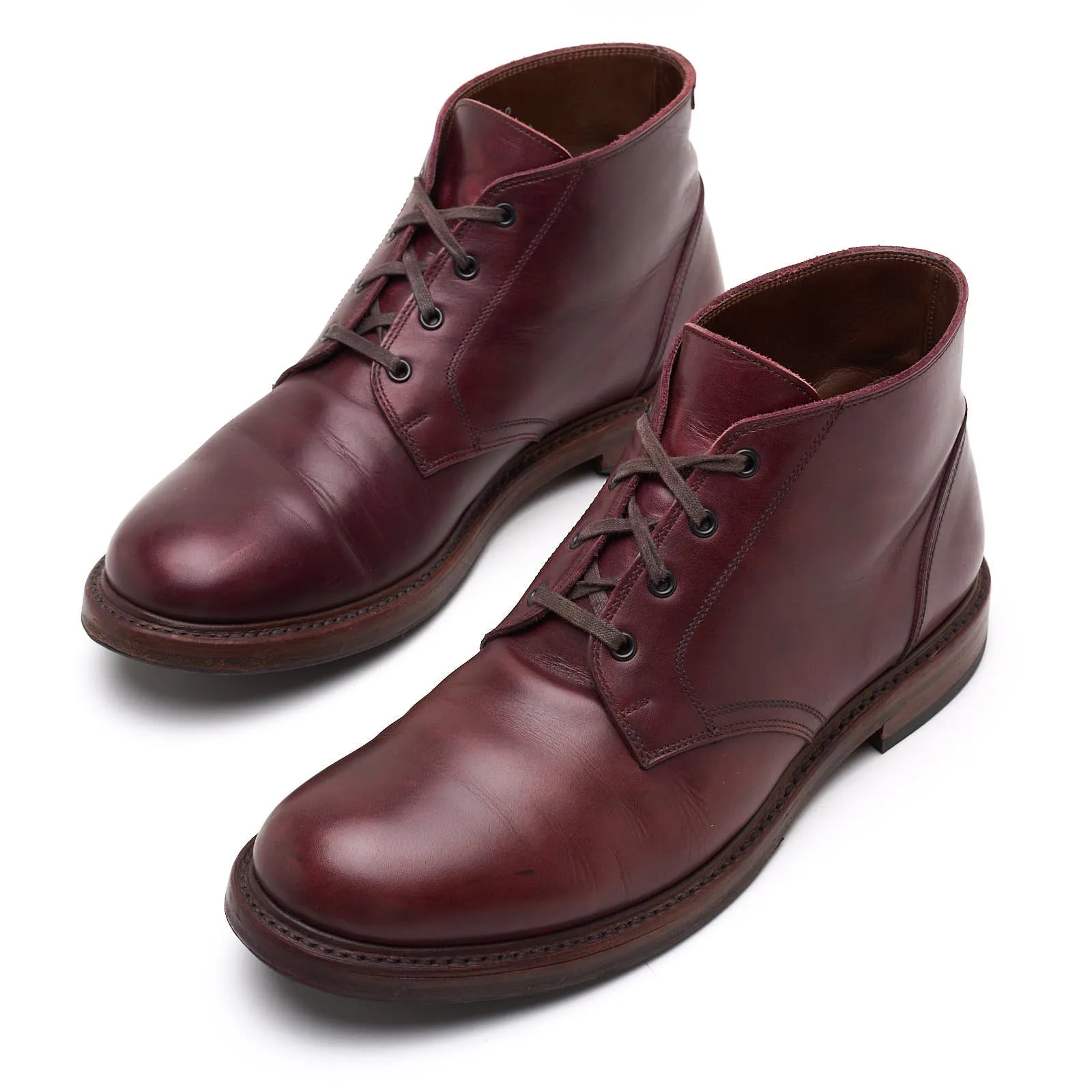 JOHN LOFGREN Steadfast Chukka Boots French Calfskin Burgundy Shoes US 10.5