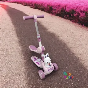 Kid Scooty 2 in 1 With Adjustable Seat With Light - Light Purple