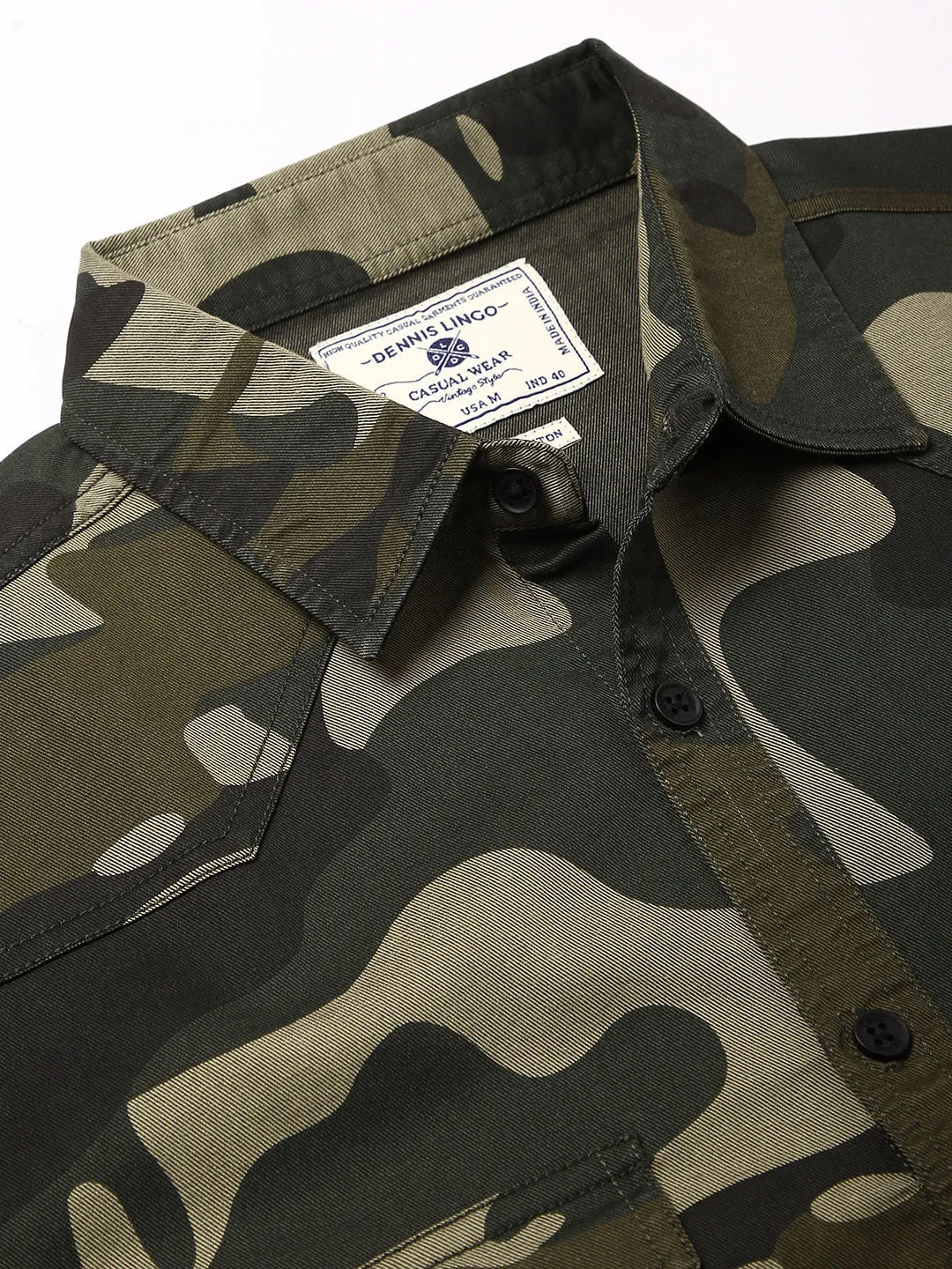 Men's Self Design Spread Collar Slim Fit Fulll Sleves Shirts (Olive)