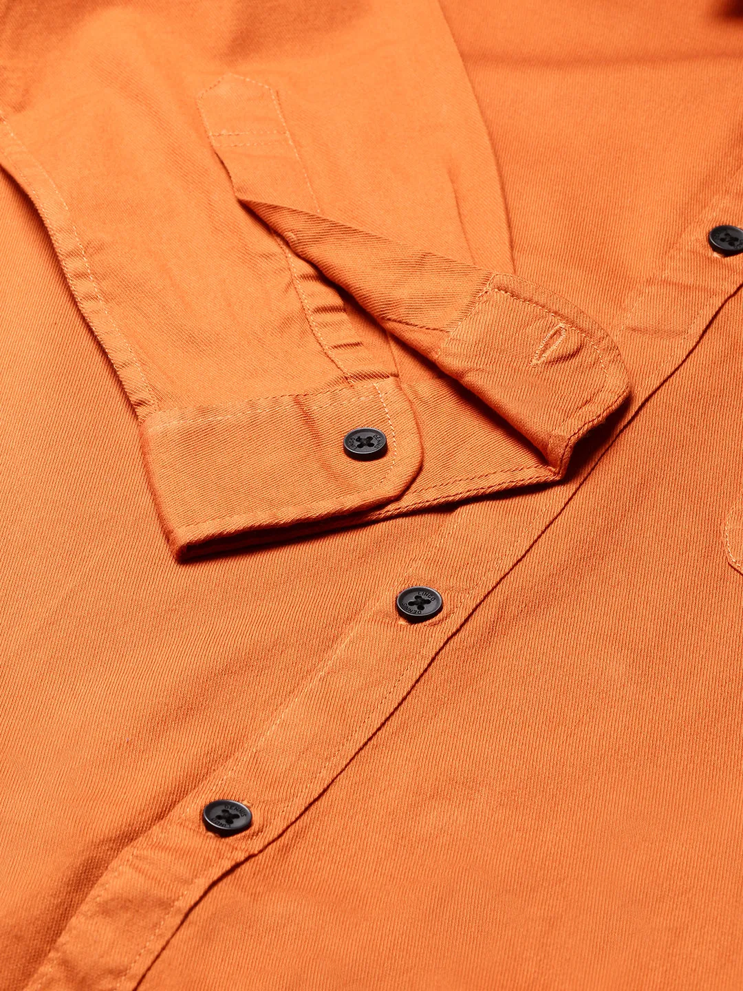 Men's Solid Rust Slim Fit Cotton Casual Shirt