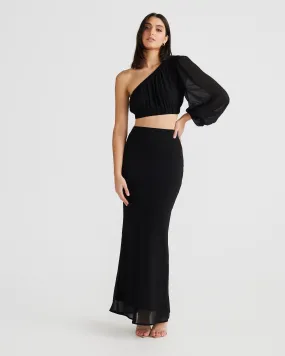 MÉLANI The Label EBONI SET Chiffon One Shoulder Two-Piece Set