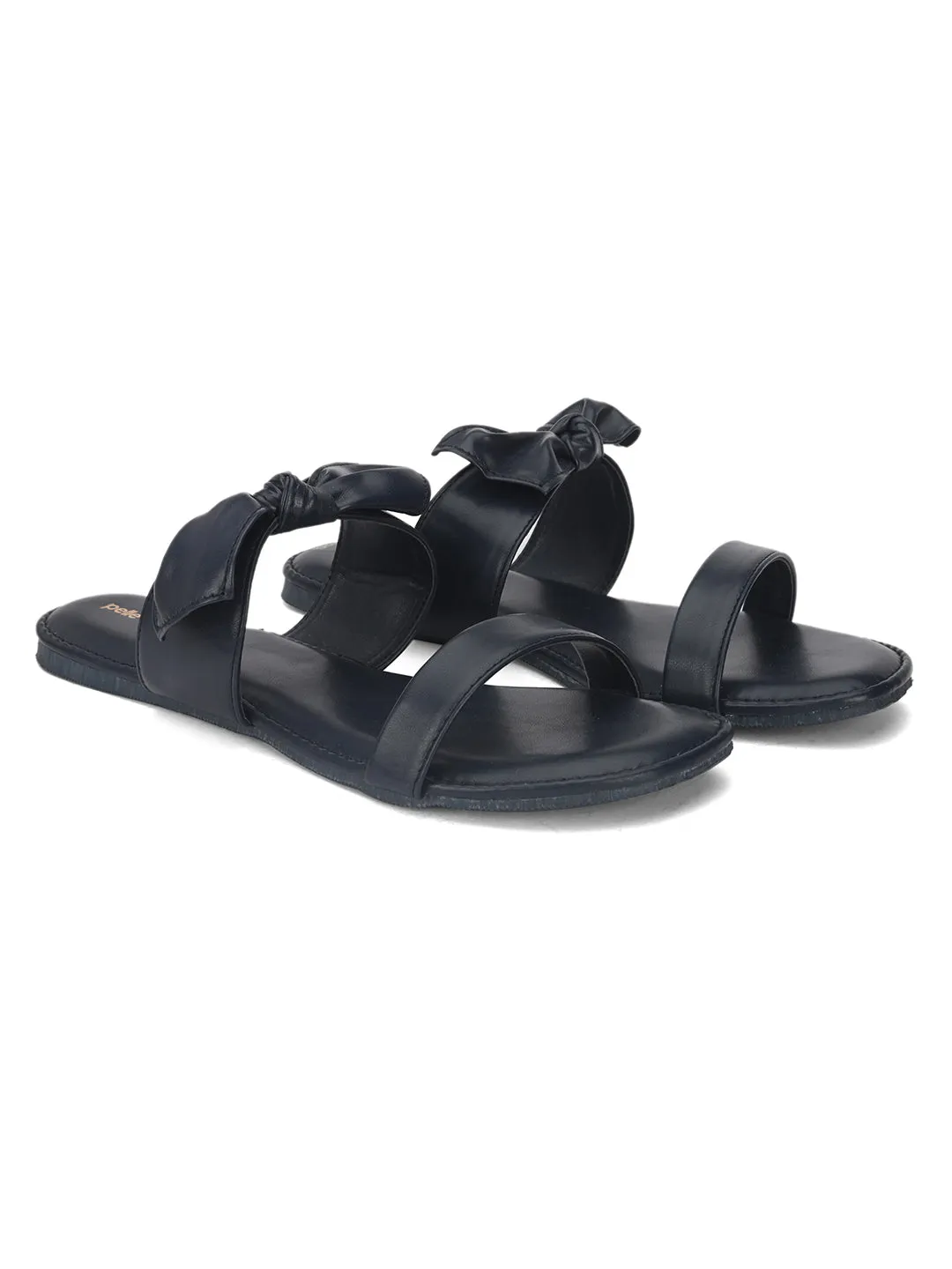 Pelle Albero Black Flats for Women