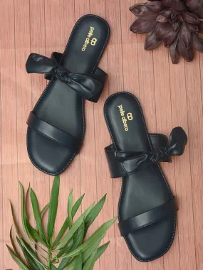 Pelle Albero Black Flats for Women