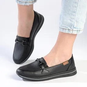 Pierre Cardin Ladies Moc With Trim - Black