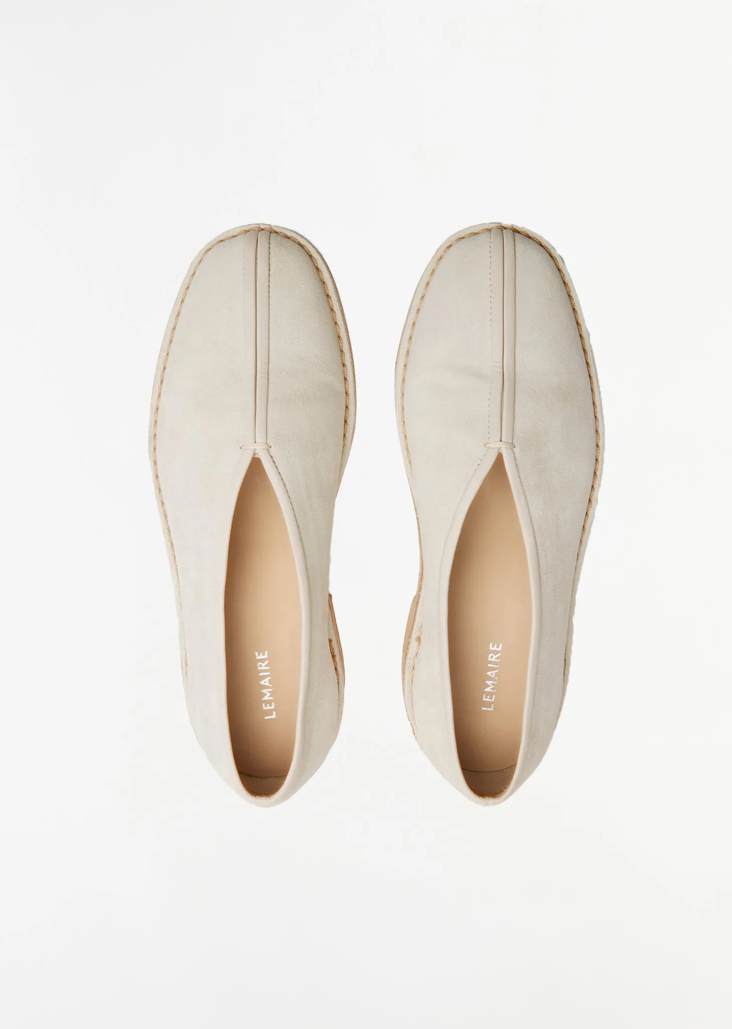 Piped Crepe Loafers — Pelican Grey