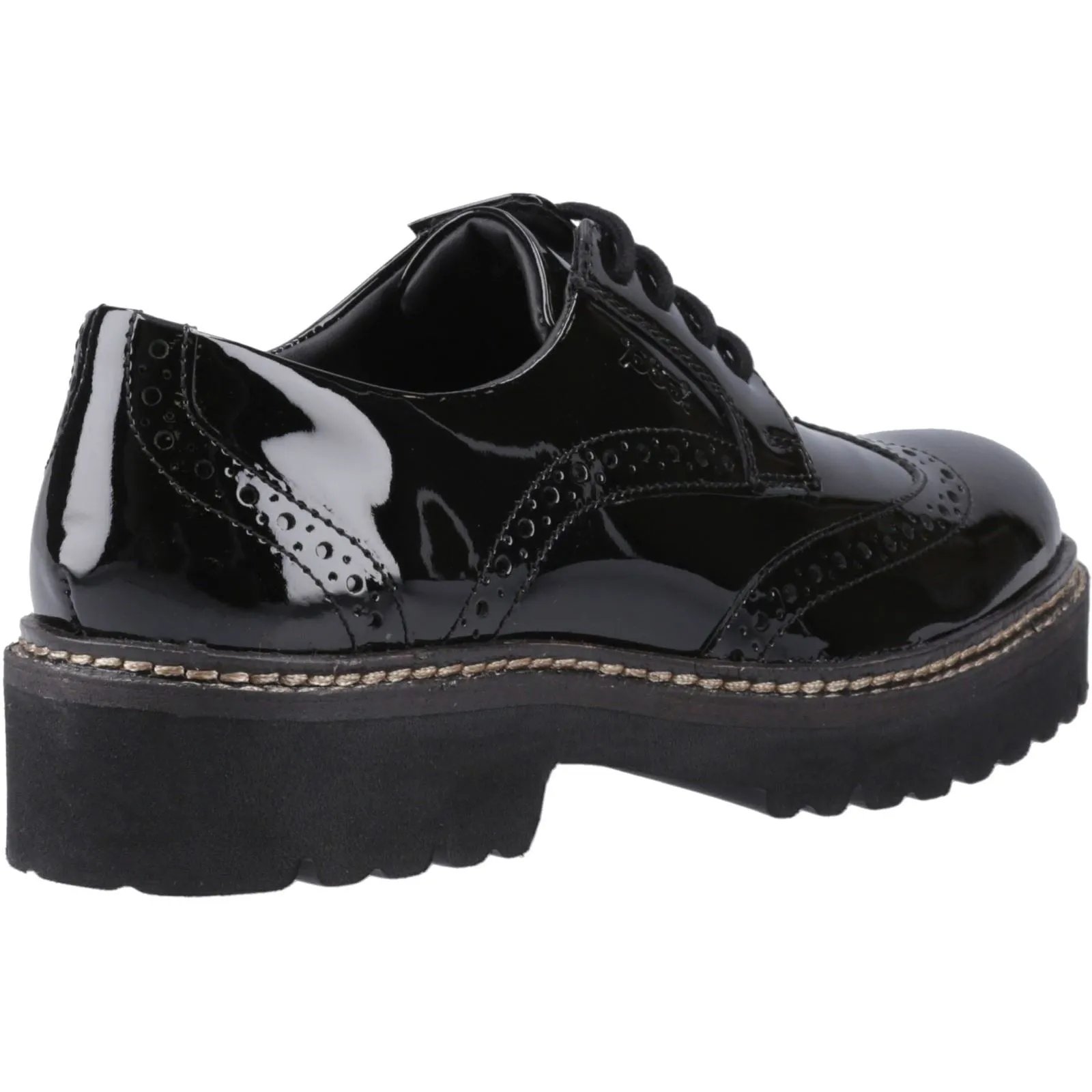 Pod Kortney Faux Leather Women's Black Patent Brogues Shoes