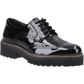 Pod Kortney Faux Leather Women's Black Patent Brogues Shoes