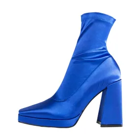 RAID Hartley Satin Sock Boot In Blue