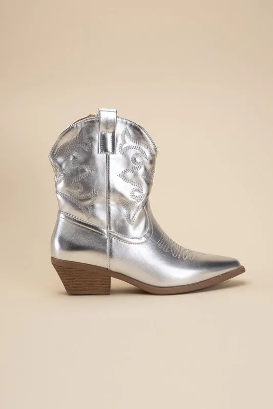 Sale - Metallic Westen Booties