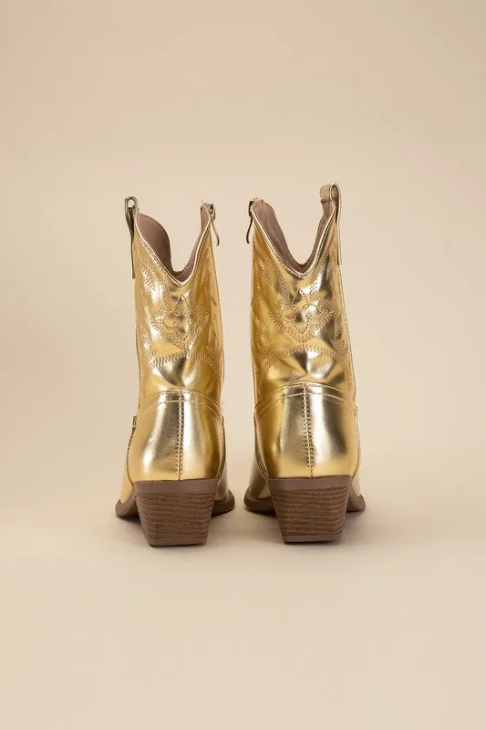 Sale - Metallic Westen Booties