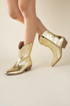 Sale - Metallic Westen Booties