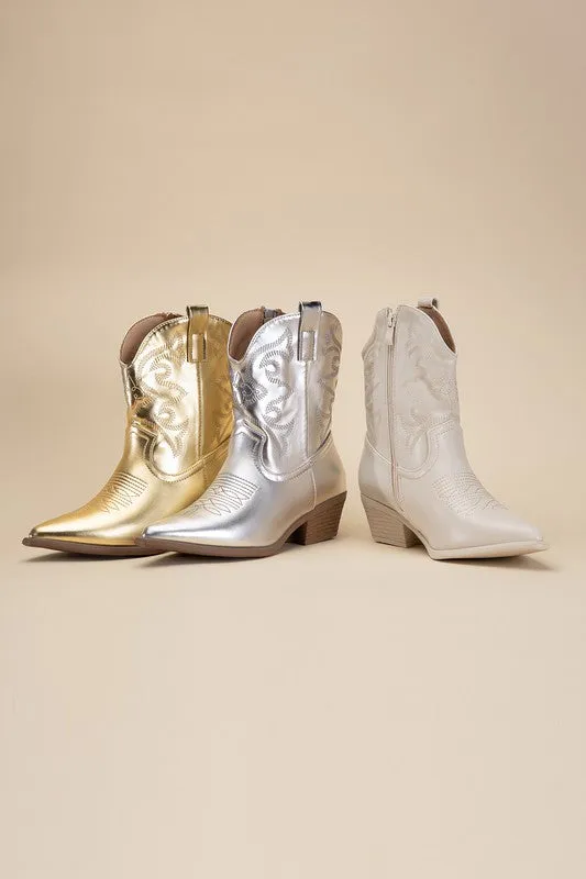 Sale - Metallic Westen Booties