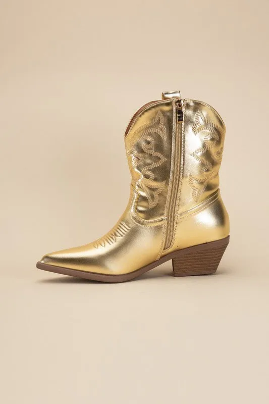 Sale - Metallic Westen Booties